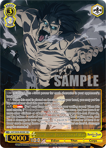 Eren Titan: Declaration of War - AOT/SX04-E003SEC - Secret Rare available at 401 Games Canada