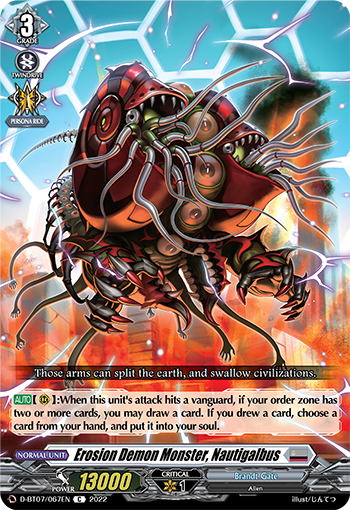 Erosion Demon Monster, Nautigalbus - D-BT07/067 - Common available at 401 Games Canada