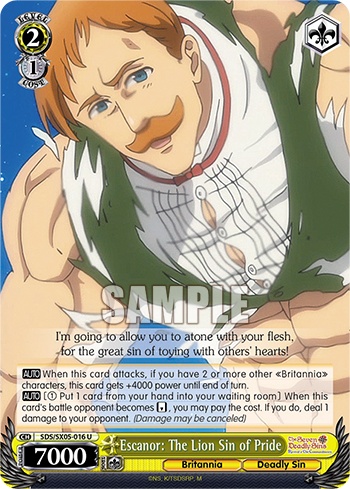 Escanor: The Lion Sin of Pride - SDS/SX05-E016 - Uncommon available at 401 Games Canada