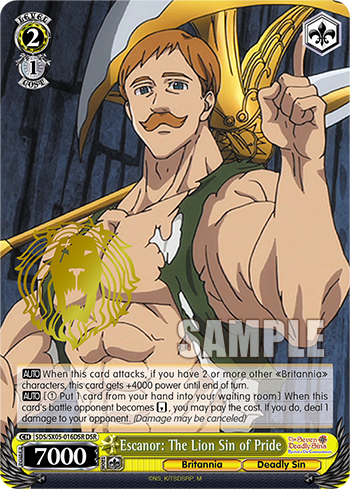 Escanor: The Lion Sin of Pride - SDS/SX05-E016DSR - Deadly Sin Rare available at 401 Games Canada