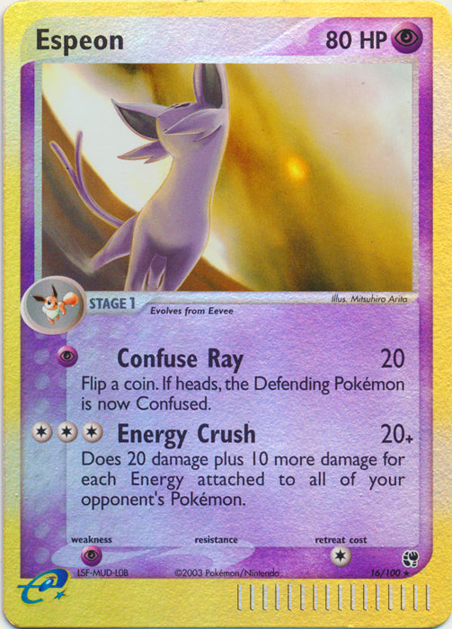 Espeon - 16/100 - Rare - Reverse Holo available at 401 Games Canada