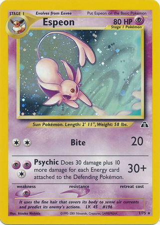 Espeon - 1/75 - Holo - Unlimited available at 401 Games Canada