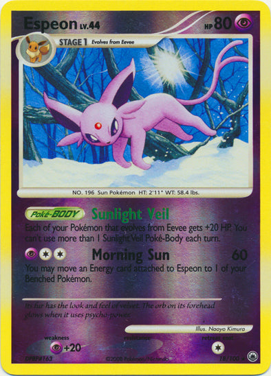 Espeon - 18/100 - Rare - Reverse Holo available at 401 Games Canada