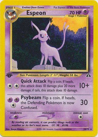 Espeon - 20/75 - Rare - 1st Edition available at 401 Games Canada