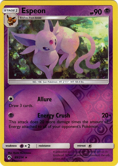 Espeon - 89/214 - Rare - Reverse Holo available at 401 Games Canada