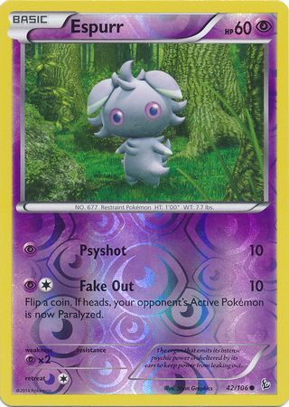 Espurr - 42/106 - Common - Reverse Holo available at 401 Games Canada