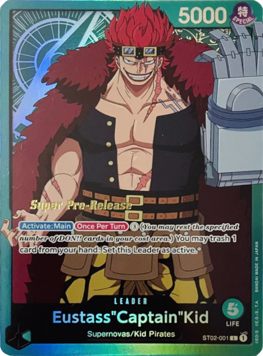 Eustass"Captain"Kid (Super Pre-Release) - ST02-001 - Leader available at 401 Games Canada