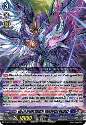 Evil Eye Dragon Emperor, Ominagruzio Masques - D-BT12/005EN - Triple Rare available at 401 Games Canada