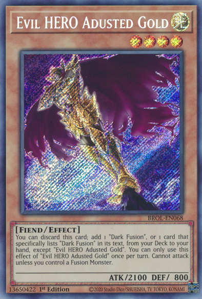 Evil HERO Adusted Gold - BROL-EN068 - Secret Rare - 1st Edition available at 401 Games Canada