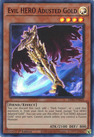 Evil HERO Adusted Gold (Red) - LDS3-EN025 - Ultra Rare - 1st Edition available at 401 Games Canada