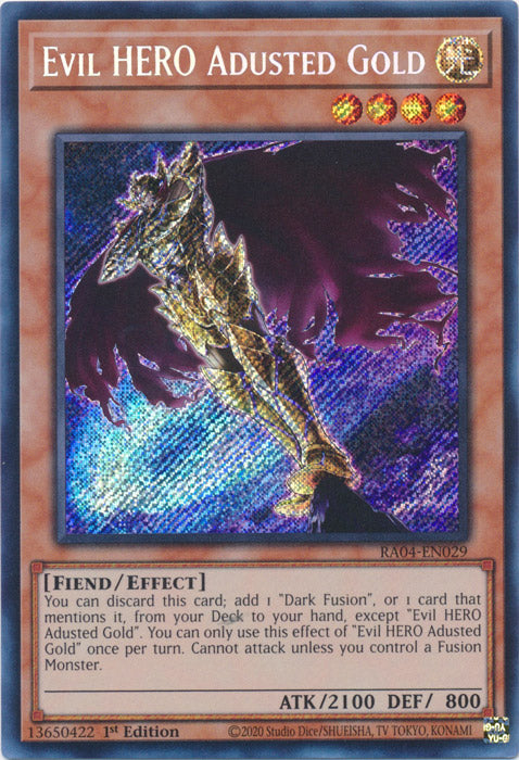 Evil HERO Adusted Gold (Secret Rare) - RA04-EN029 - Secret Rare - 1st Edition