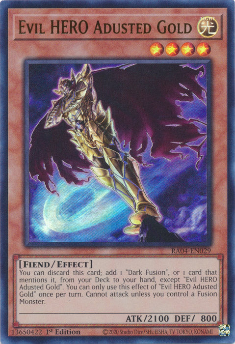 Evil HERO Adusted Gold (UR) - RA04-EN029 - Ultra Rare - 1st Edition