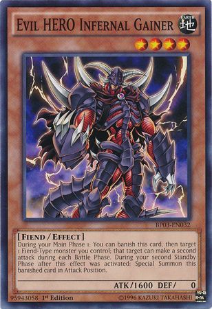 Evil HERO Infernal Gainer (Shatterfoil) - BP03-EN032 - Shatterfoil Rare - 1st Edition available at 401 Games Canada
