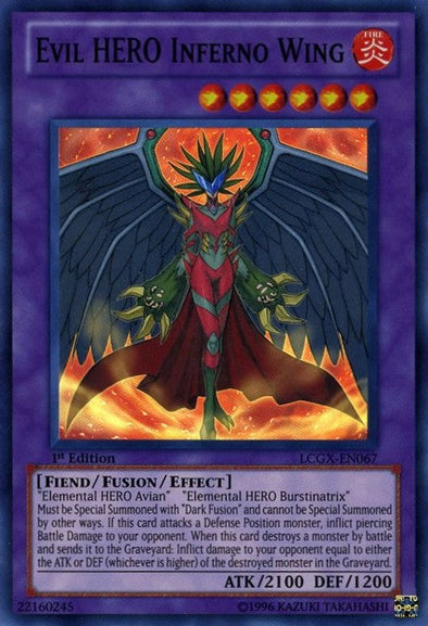 Evil HERO Inferno Wing - LCGX-EN067 - Super Rare - 1st Edition available at 401 Games Canada