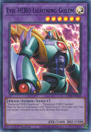 Evil HERO Lightning Golem (Blue) - LDS3-EN028 - Ultra Rare - 1st Edition available at 401 Games Canada