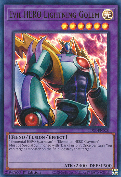 Evil HERO Lightning Golem - LDS3-EN028 - Ultra Rare - 1st Edition available at 401 Games Canada