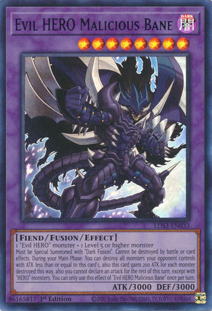 Evil HERO Malicious Bane (Blue) - LDS3-EN033 - Ultra Rare - 1st Edition available at 401 Games Canada