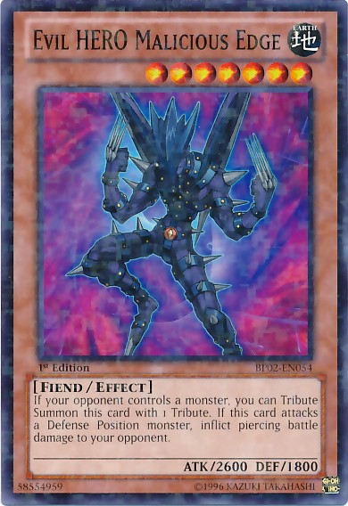 Evil HERO Malicious Edge - BP02-EN054 - Mosaic Rare - 1st Edition available at 401 Games Canada