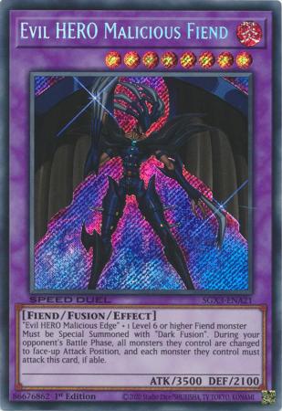 Evil HERO Malicious Fiend - SGX3-ENA21 - Secret Rare - 1st Edition available at 401 Games Canada