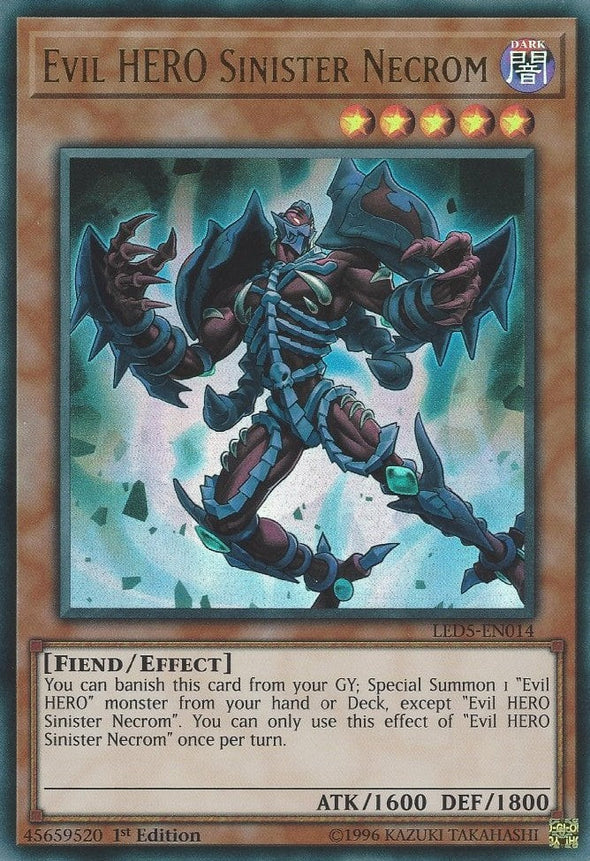 Evil HERO Sinister Necrom - LED5-EN014 - Ultra Rare - 1st Edition available at 401 Games Canada