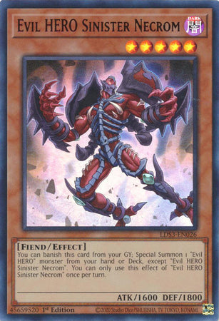 Evil HERO Sinister Necrom (Red) - LDS3-EN026 - Ultra Rare - 1st Edition available at 401 Games Canada