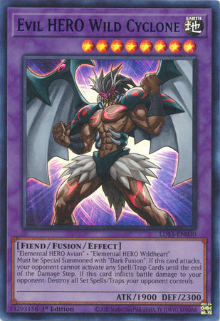 Evil HERO Wild Cyclone (Blue) - LDS3-EN030 - Ultra Rare - 1st Edition available at 401 Games Canada