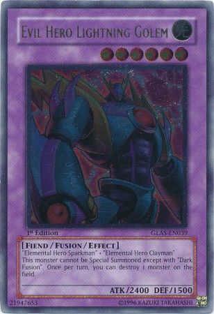 Evil Hero Lightning Golem - GLAS-EN039 - Ultimate Rare - 1st Edition available at 401 Games Canada