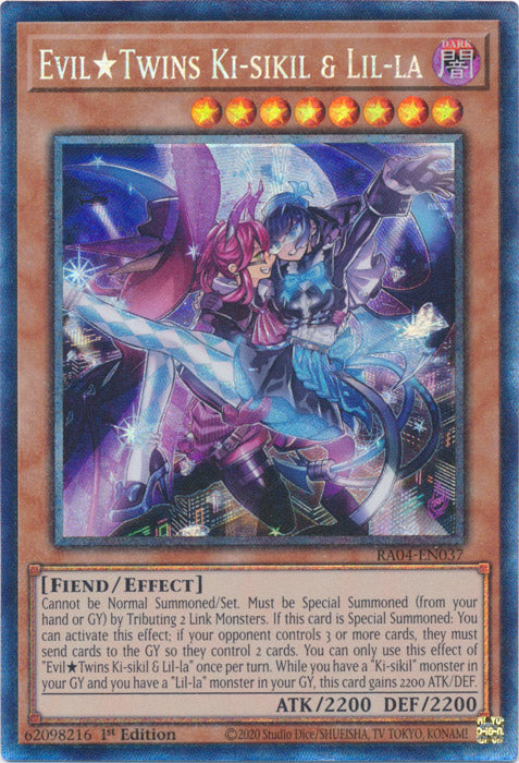 EvilTwins Ki-sikil & Lil-la (PCR) - RA04-EN037 - Prismatic Collector's Rare - 1st Edition