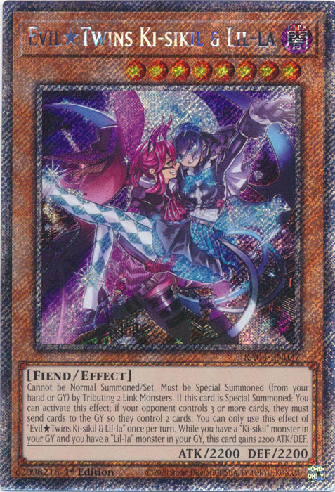 EvilTwins Ki-sikil & Lil-la (Platinum Secret Rare) - RA04-EN037 - Platinum Secret Rare - 1st Edition