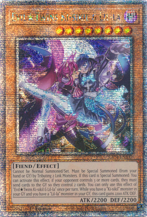 EvilTwins Ki-sikil & Lil-la - RA04-EN037 - Quarter Century Secret Rare - 1st Edition