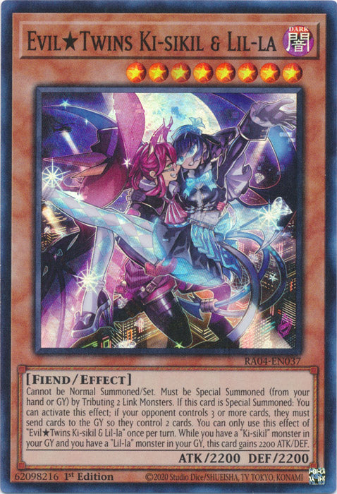EvilTwins Ki-sikil & Lil-la - RA04-EN037 - Super Rare - 1st Edition