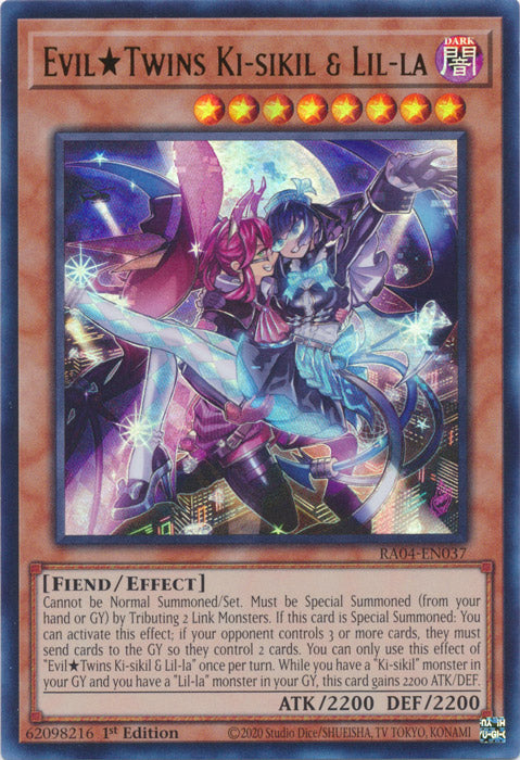 EvilTwins Ki-sikil & Lil-la (UR) - RA04-EN037 - Ultra Rare - 1st Edition