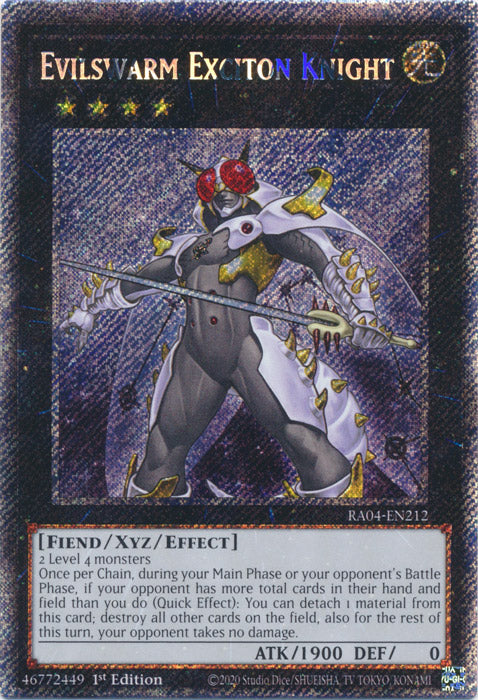 Evilswarm Exciton Knight (Platinum Secret Rare) - RA04-EN212 - Platinum Secret Rare - 1st Edition