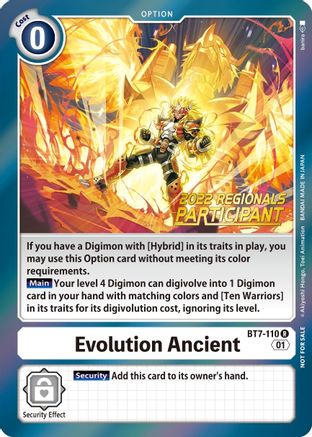Evolution Ancient (2022 Regionals Participant) - BT7-110 - Rare available at 401 Games Canada