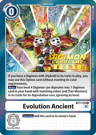 Evolution Ancient (Digimon Card Game Fest 2022) - BT7-110 - Rare available at 401 Games Canada