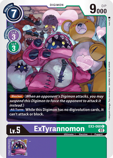 ExTyrannomon - EX3-060 - Common available at 401 Games Canada