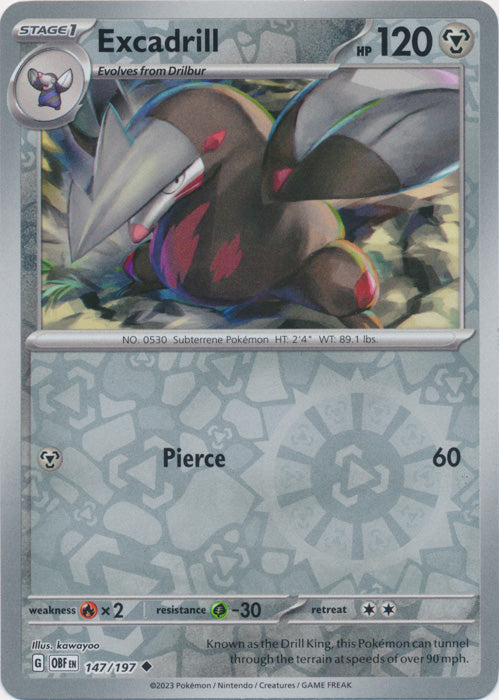 Excadrill - 147/197 - Uncommon - Reverse Holo available at 401 Games Canada