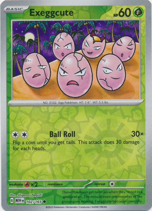 Exeggcute - 102/165 - Common - Reverse Holo available at 401 Games Canada