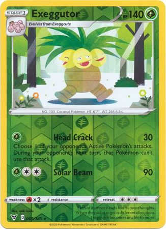 Exeggutor - 005/185 - Rare - Reverse Holo available at 401 Games Canada