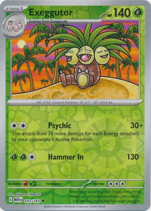 Exeggutor - 103/165 - Uncommon - Reverse Holo available at 401 Games Canada