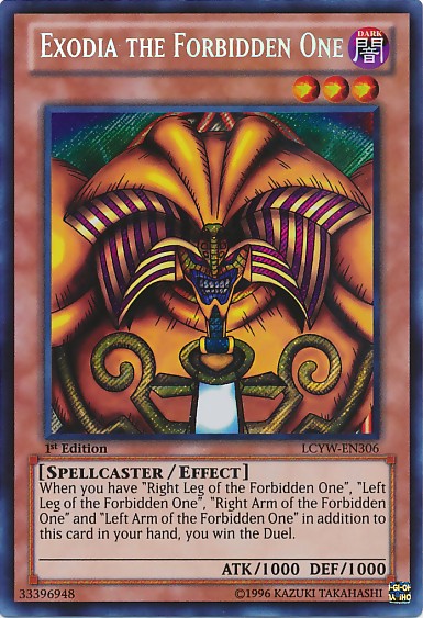 Exodia the Forbidden One - LCYW-EN306 - Secret Rare - 1st Edition available at 401 Games Canada