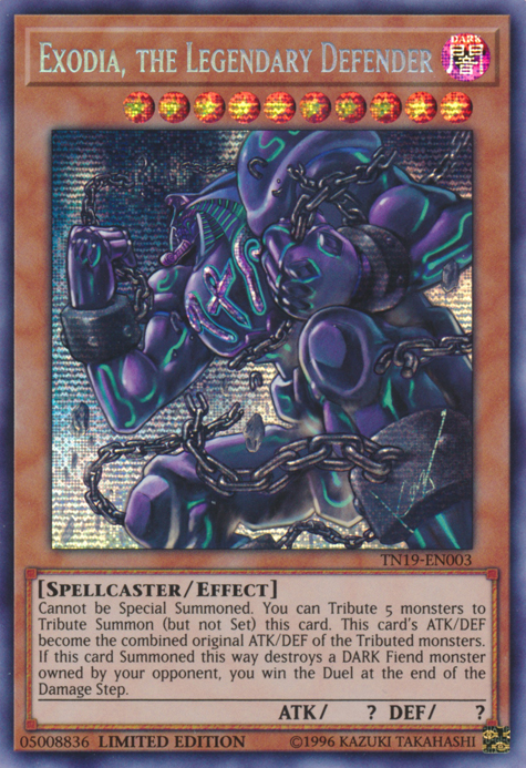 Exodia, the Legendary Defender - TN19-EN003 - Prismatic Secret Rare - Limited Edition available at 401 Games Canada