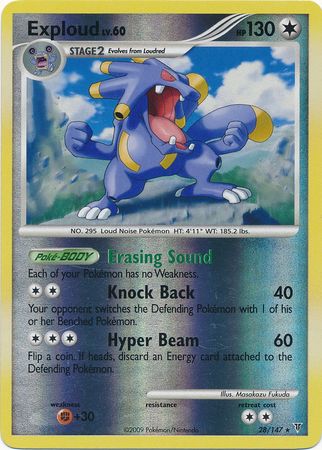 Exploud - 28/147 - Rare - Reverse Holo available at 401 Games Canada