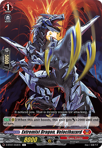 Extremist Dragon, Velocihazard - D-BT01/059 - Common available at 401 Games Canada