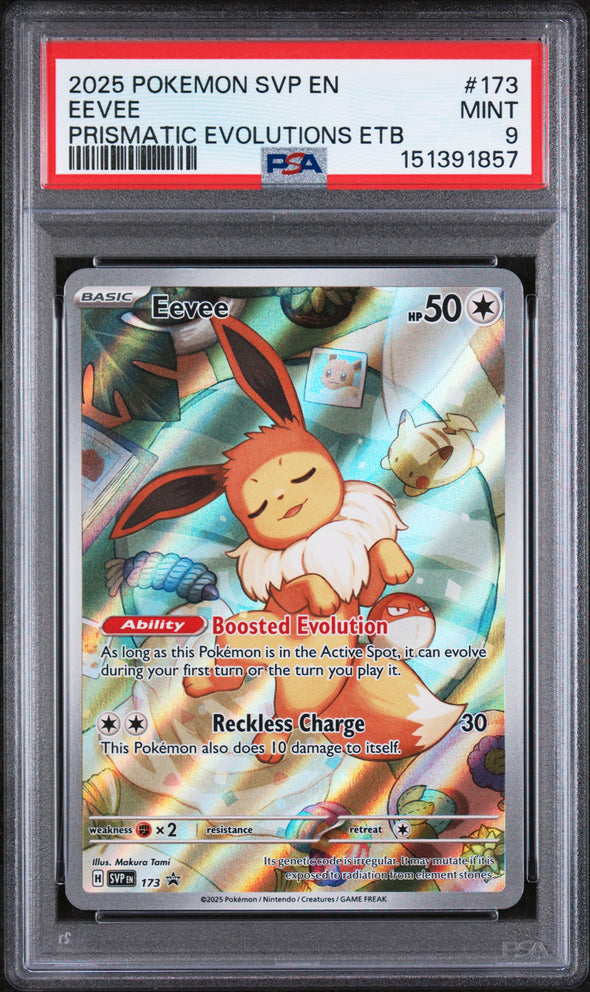 EEVEE (173) - POKEMON SVP EN-SV BLACK STAR PROMO - PRISMATIC EVOLUTIONS ETB - MINT 9