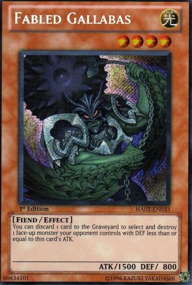 Fabled Gallabas - HA02-EN033 - Secret Rare - 1st Edition available at 401 Games Canada