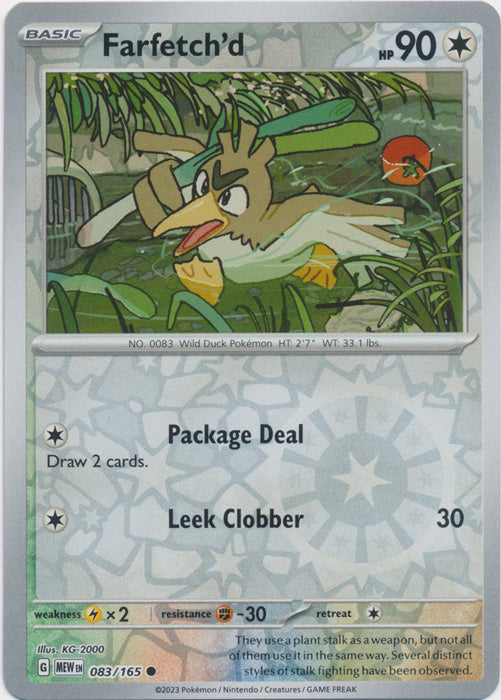 Farfetch'd - 083/165 - Common - Reverse Holo available at 401 Games Canada