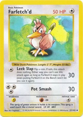 Farfetch'd - 27/102 - Uncommon - Shadowless available at 401 Games Canada