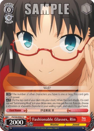 Fashionable Glasses, Rin - FS/S34-E062 - Uncommon available at 401 Games Canada