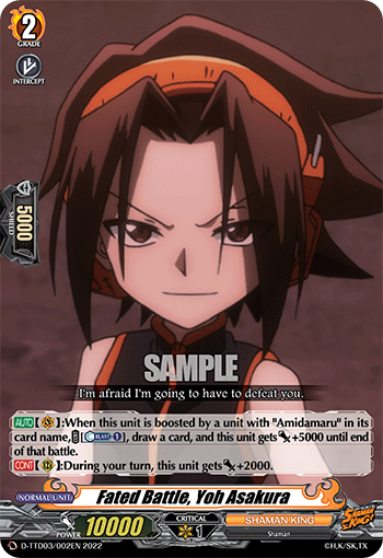 Fated Battle, Yoh Asakura - D-TTD03/002 - TD available at 401 Games Canada